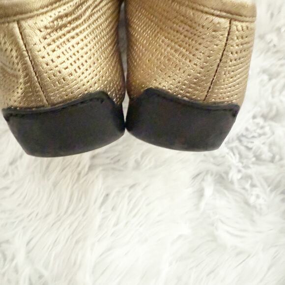 STUART WEITZMAN | Made in Spain Gold leather Driving Loafers Moccasins | Size 10 - Picture 5 of 7
